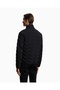 Men's Regular Cut Stand Collar Quilted Black Jacket - 4