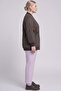 College Collar Shawl Pattern Jacket Dark Brown - 4