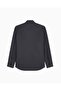 Men's Button Closure Long Sleeve Notched Collar Black1 Shirt - 7