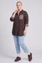 100% Lyocell Cuff Detailed Tunic Dark Brown
