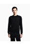 Men's Regular Fit Cotton Crew Neck Long Sleeve Black Sweatshirt