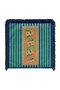 Vintage Striped Framed Rose Garden Patterned Fringed Throw Pillow Cover - 4