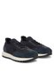 Men's Knitted and Suede Detailed Round Toe Eagle Logo Navy Blue Sneaker - 2