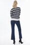 Stripe Pattern Knitwear Blouse Navy Blue-Optical White - 5