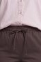 Lace-Up Lyocell Trousers Dark Brown - 6