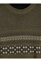Ozmarka New Season Khaki Crew Neck Patterned Men's Knitwear Sweater - 6