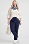Relaxed Fit Rayon Trousers Dark Navy Blue