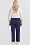 Relaxed Fit Rayon Trousers Dark Navy Blue - 4