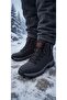 Men's Winter Zippered Lace-Up Non-Slip Sole Long Trekking Boots-Black - 3
