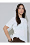 White Solid Side Waist Drawstring Casual Knit Top