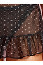 Black Polka Dot Print Ruffle Hem Babydoll with Brief - 5