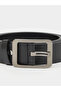 Black Solid Belt with Buckle - 2