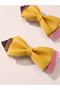 Set of 2 - Pencil Style Bow Hair Clips - 5