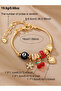 Gold Tone Cherry and Strawberry Charms Bracelet - 4