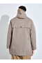 Khaki Hooded Regular Fit Utility Trench Coat with Zip Closure - 6
