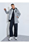 Grey Hooded Regular Fit Utility Trench Coat with Zip Closure - 2