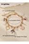 Gold Tone Charm Bracelet with Pearls and Floral Accents - 4
