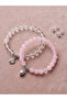 Pack of 2 - Beaded Bracelets with Heart Charm - 2