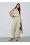 Beige Solid Fit and Flare Leggings - 2