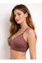 Purple Embroidered Non-Padded Non-Wired Full-Figure Bra - 3