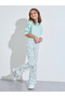 Girls Off White Floral All Over Print Fit and Flare Leggings - 2