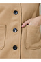 Beige Longline Button-Front Coat - 5