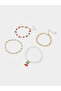 Pack of 3 - Multi-Color Cherry Charm Bracelets with Pearls and Gold Beads - 2