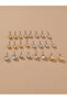 Set Of 12 - Ball and Rhinestone Stud Earrings - 2