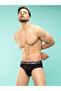 Black Classic Brief with Patterned Waistband