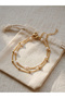 Pack of 2 - Gold Tone Faux Pearl and Beads Link Bracelets - 4