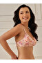 Peach Floral Print Padded Full Coverage T-shirt Bra - 3