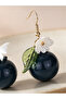 Girls Berry Drop Earrings with Floral Accent - 2