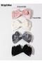 Set of 4 - Bow Hair Clips with Pearl Accent - 4