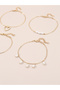 Set of 4 - Heart and Pearl Charms Anklet - 3