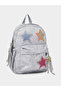 Girls Grey Star Patchwork Casual Backpack