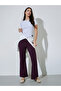 Purple Textured Ribbed Fit and Flare Leggings - 2