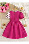 Girls Textured Floral Print Dress - 2