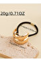 Gold Tone Textured Metal Hair Tie - 4