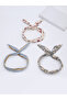 Set of 3 - Floral Striped Hair Ties - 2
