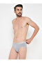 Grey Logo Print Classic Brief