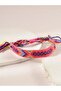 Multi-Color Woven Friendship Bracelet with Tassel Details - 4