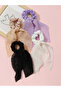 Set of 4 - Textured Bow Hair Scrunchies