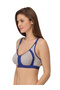 Grey and Blue Non-Padded Non-Wired Full Coverage Bra - 3