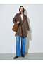Brown Notch Lapel Button-Up Coat - 2