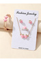 Pink Strawberry Jewelry Set - Necklace, Bracelet, Ring and Earrings - 2
