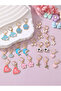 Set of 12 - Dolphin and Heart Design Dangle Earrings - 3