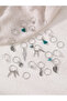 Set of 23 - Silver-Tone Metal Hair Ring - 2