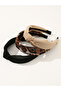مجموعة من 3 قطع - عصابات رأس بنقشة الفهد وعاديّة اللون - 3