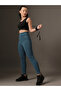 Teal Solid High-Rise Textured Activewear Leggings - 6