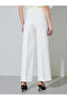 Off White Solid Tailored Wide-Leg Trousers - 5